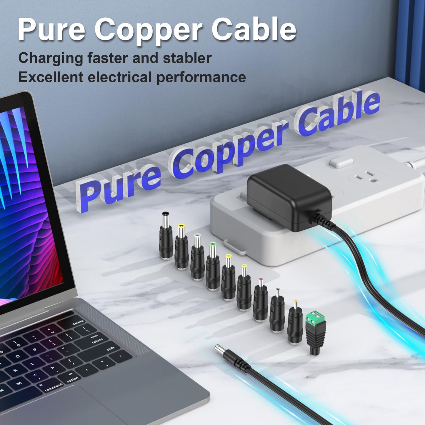 15V 2A 1.5A AC Adapter Power Supply Charger, 30W Universal Switching Power Cord Charger with 10 Multi Jacks DC Plug for 300mA 400mA 500mA 600mA 700mA…