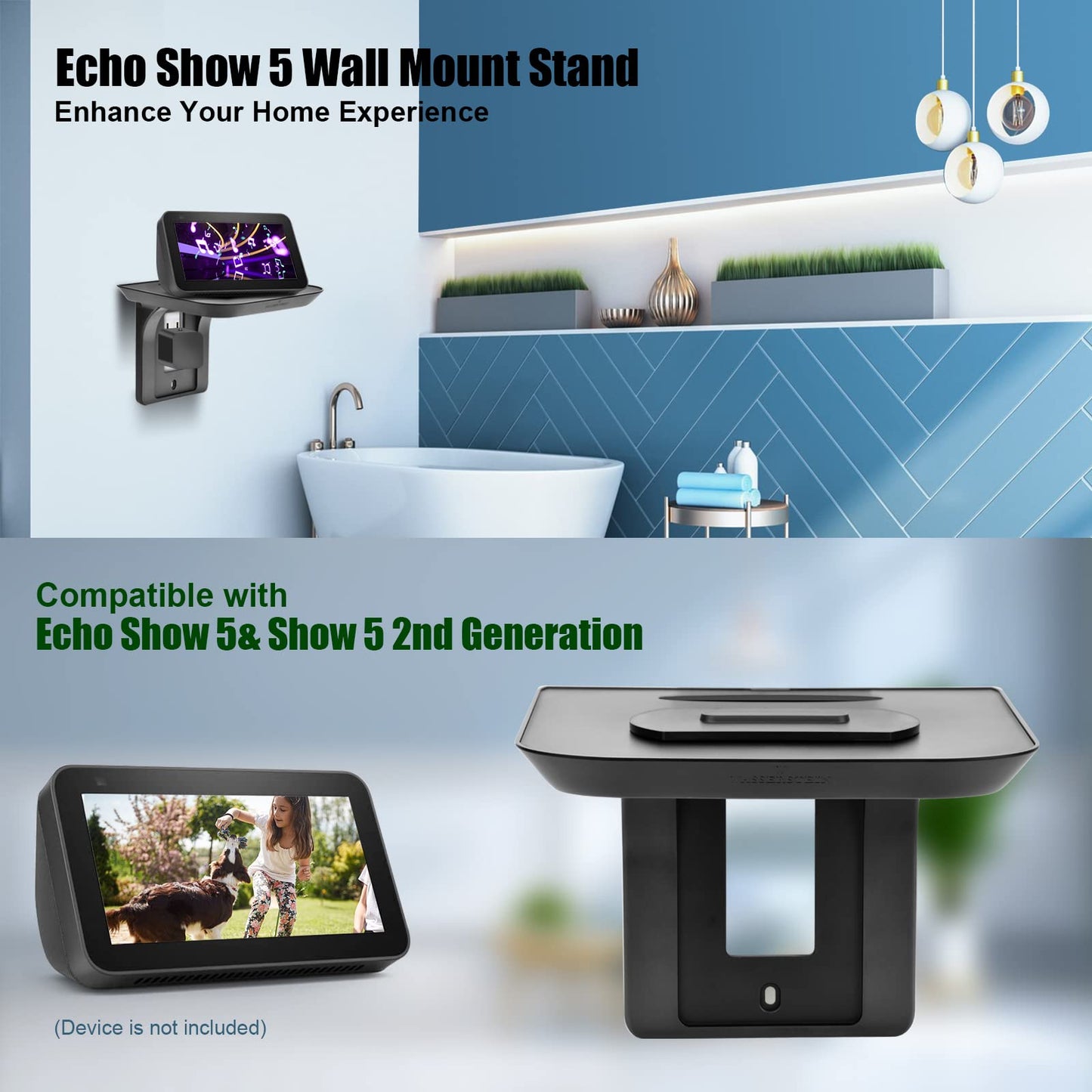 Kosnail Wall Mount for Echo Show 5, Wall Mount for Echo Show 8, Universal Speaker Holder Stand Adjustable Swivel 360 Degree Smart Speakers Accessories