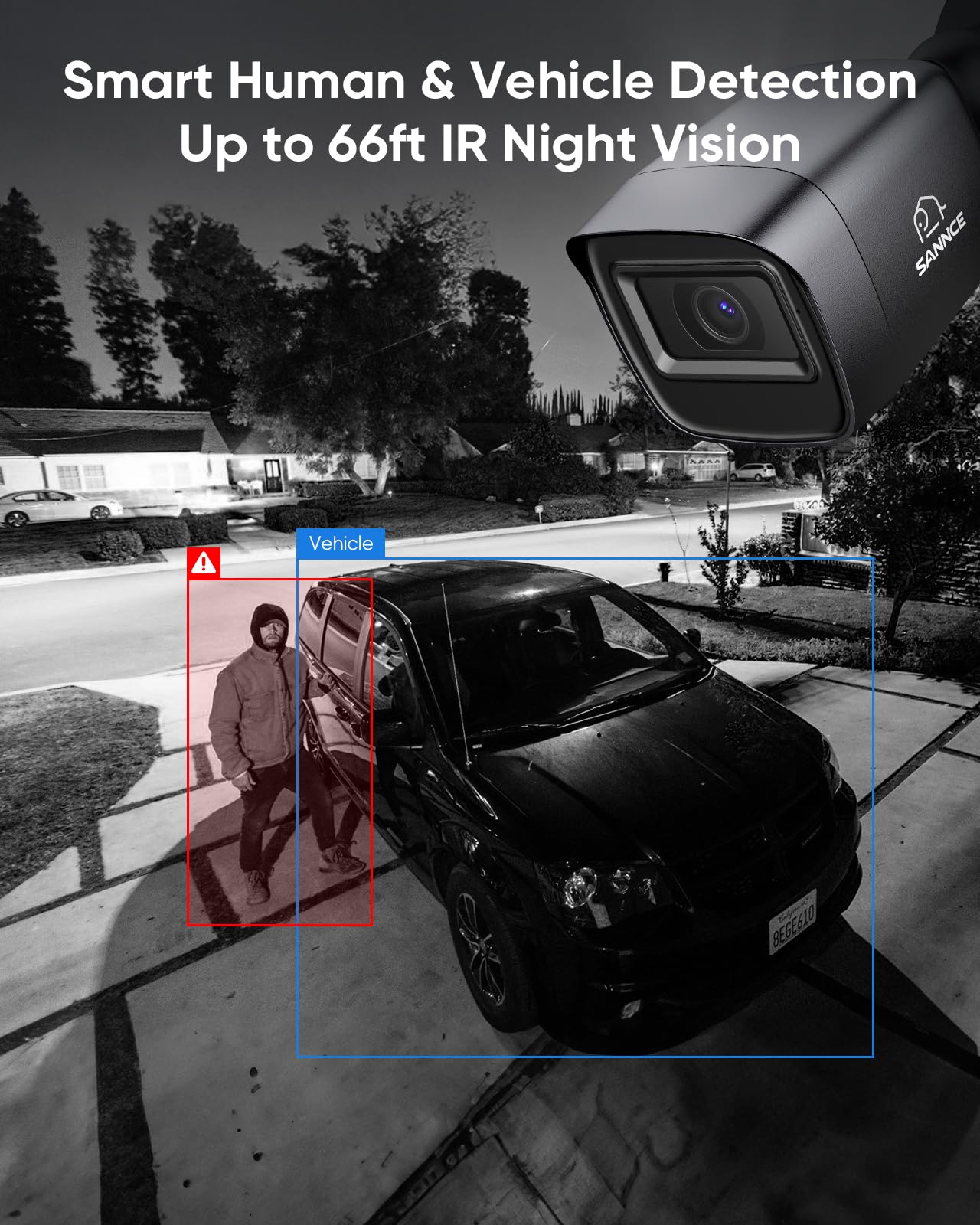 SANNCE 8CH 1080P Security Camera System DVR and 4x2.0MP Indoor Outdoor IP66 Weatherproof Bullet CCTV Cameras with IR 100ft Night Vision LEDs, Easy