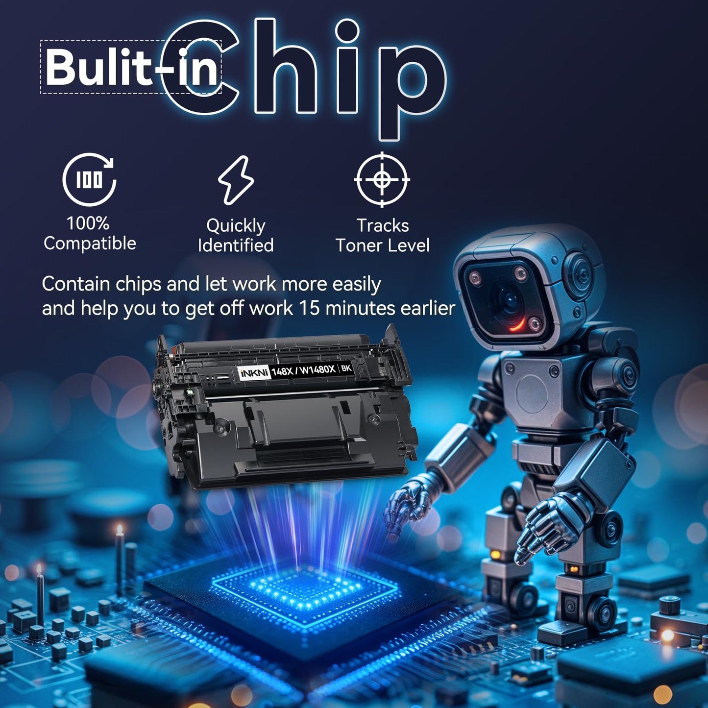 148X Black High Yield Toner Cartridge - with Chip Compatible Replacement for HP 148X 148A W1480X W1480A for HP LaserJet Pro MFP 4101fdw 4001dn 4001n
