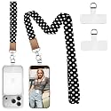 ZSYTZL 2 Pack Phone Lanyard with 2 Tether Tab, Cute Neck Wrist Straps for Phone Wallet ID Badge Keychain, Compatible with Most Smartphones