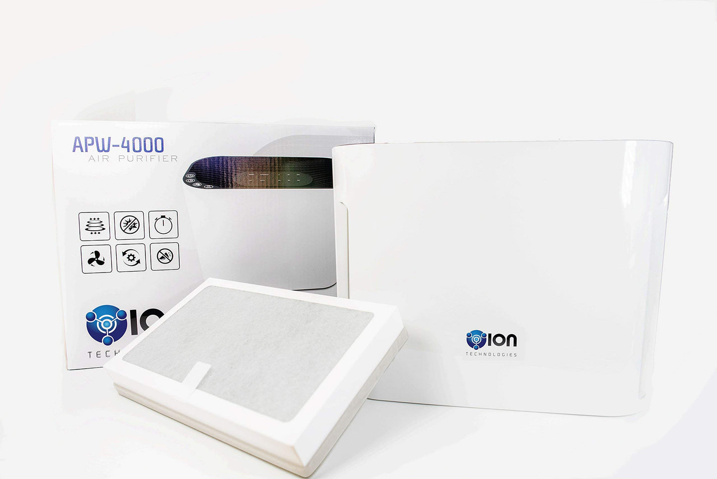 OION Technologies 4-in-1 True HEPA Air Purifier 3 Speeds Plus UV-C Sanitizer (White)