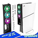 PS5 Cooling Fan with 7 Color-changing LED Light,Auto-Speed 9-Blade Quiet Fan,USB 3.0 Hub.The Accessories Compatible with PlayStation 5 Slim/Optical
