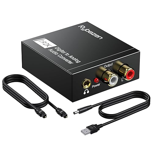 Digital to Analog Audio Converter 192KHz, DAC Digital SPDIF Coaxial Optical Convert to L/R RCA, Toslink Optical to 3.5mm Jack Audio Adapter for PS4 HD