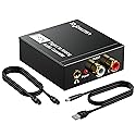 Digital to Analog Audio Converter 192KHz, DAC Digital SPDIF Coaxial Optical Convert to L/R RCA, Toslink Optical to 3.5mm Jack Audio Adapter for PS4 HD