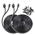 Soshine Long Micro USB Cable Flat Cord 15ft - USB to Micro USB Cable for PS4 Controller and Security Camera 2pack (Black)
