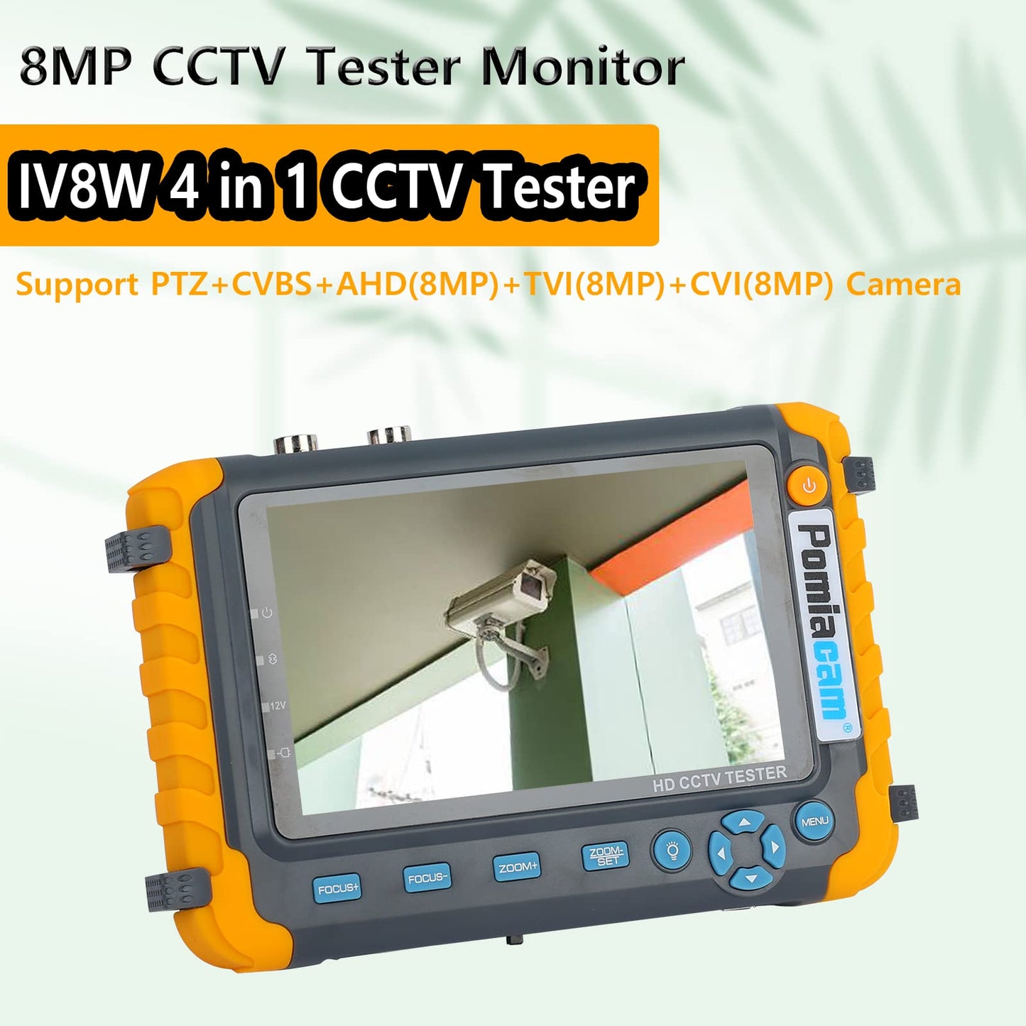 5 Inch 4 in 1 CCTV Monitor Tester, 1080P 5MP 8MP Analog Security Camera AHD/TVI/CVI/CVBS Coaxial Analog Video Monitor Tester, UTP/PTZ Cable Test, HDMI