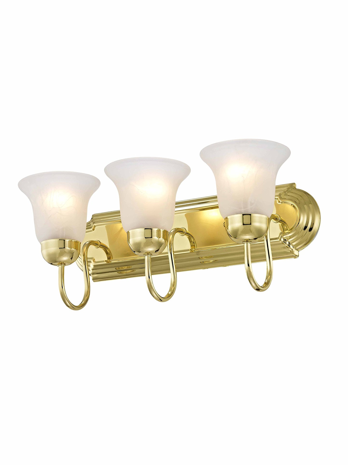 Livex Lighting 1073-02 Riviera 3-Light Bath Light, Polished Brass, 18 x 8 x 8