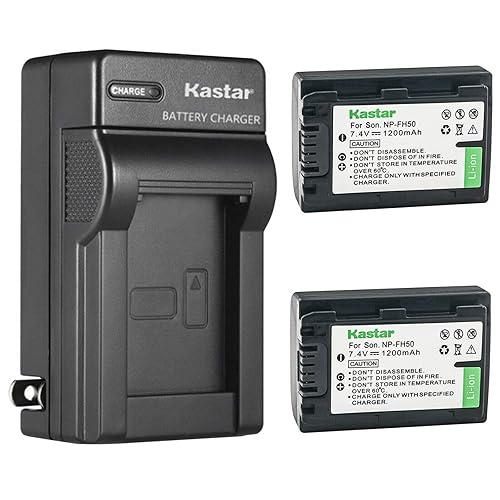 Kastar 2-Pack Battery and AC Wall Charger Replacement for Sony NP-FH30, NP-FH40, NP-FH50, NP-FH70, NP-FH100 Battery, Sony AC-VQH10, BC-TRV, BCTRV