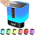 Night Light Bluetooth Speaker, HD Stereo Sound, Bedroom Alarm Clock Wireless Bluetooth Speakers, Multicolor Changing Bedside Lamp for Kids, MP3 Music