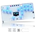 Stickless Arcade Controller 16Keys Arcade Fight Stick Game Keyboard Custom RGB & Turbo with 3 TYPE-C Ports, Mini Fighting Game Leverless Controller