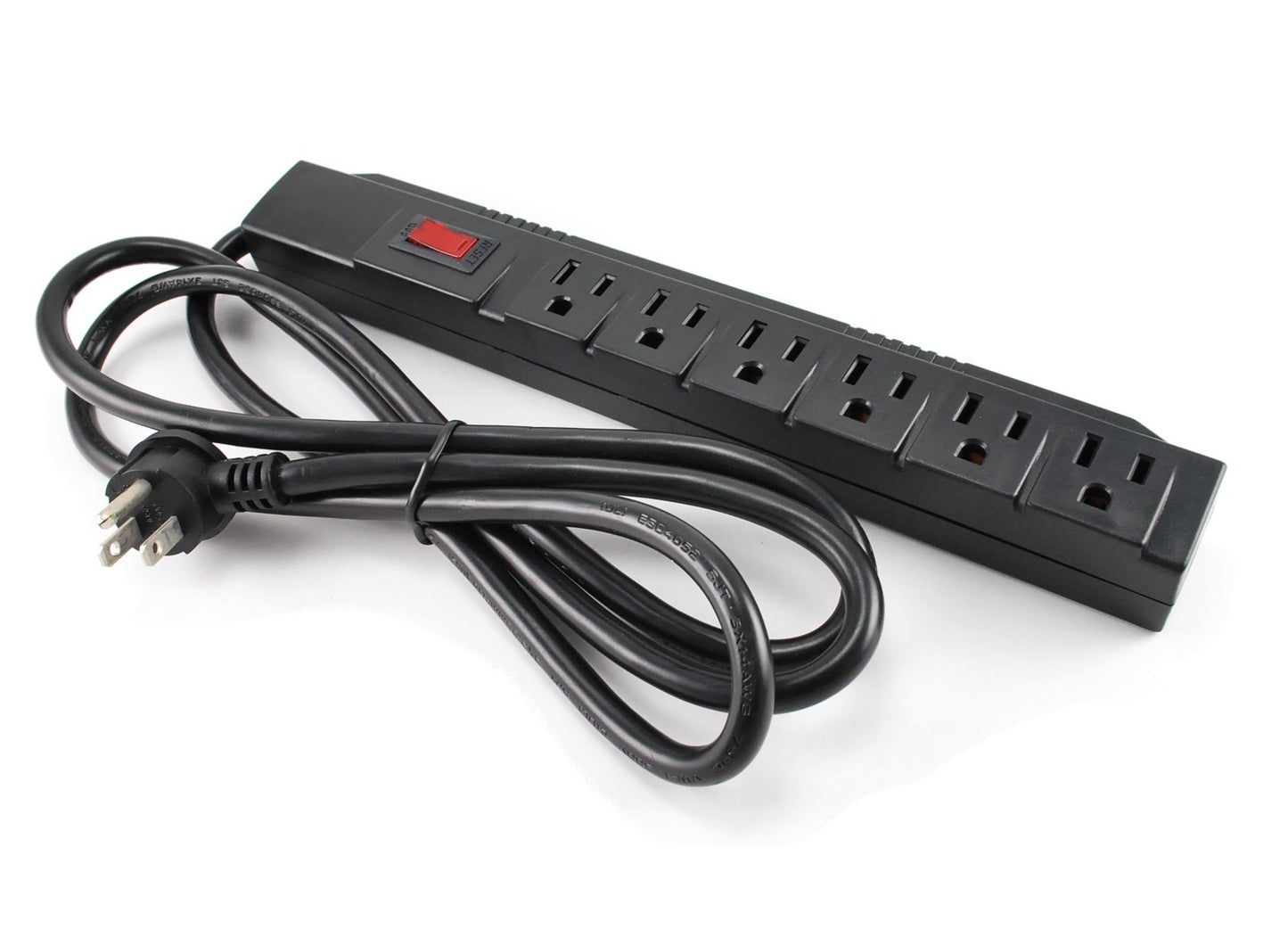 CablesOnline 6 Outlet Surge Strip, Horizontal, 250 Joules, (6 ft.) Cable, with Right Angle Plug