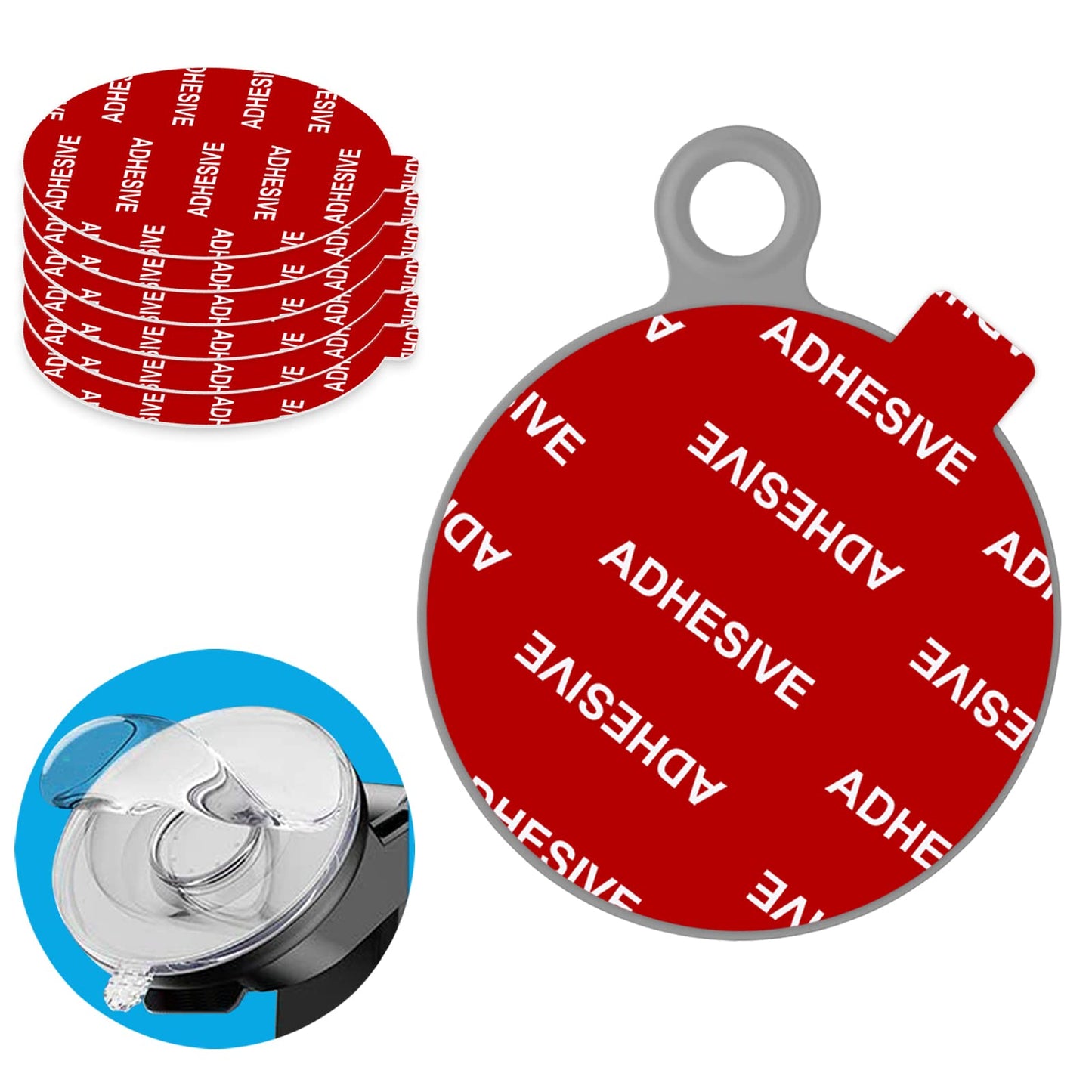 PKYAA Dashboard Pad Mounting Disk Sticky Adhesive Replacement Kit, 6pcs 3.15"(80mm) Circle Heat Resistant Double-Sided Stickers for Suction Cup Car