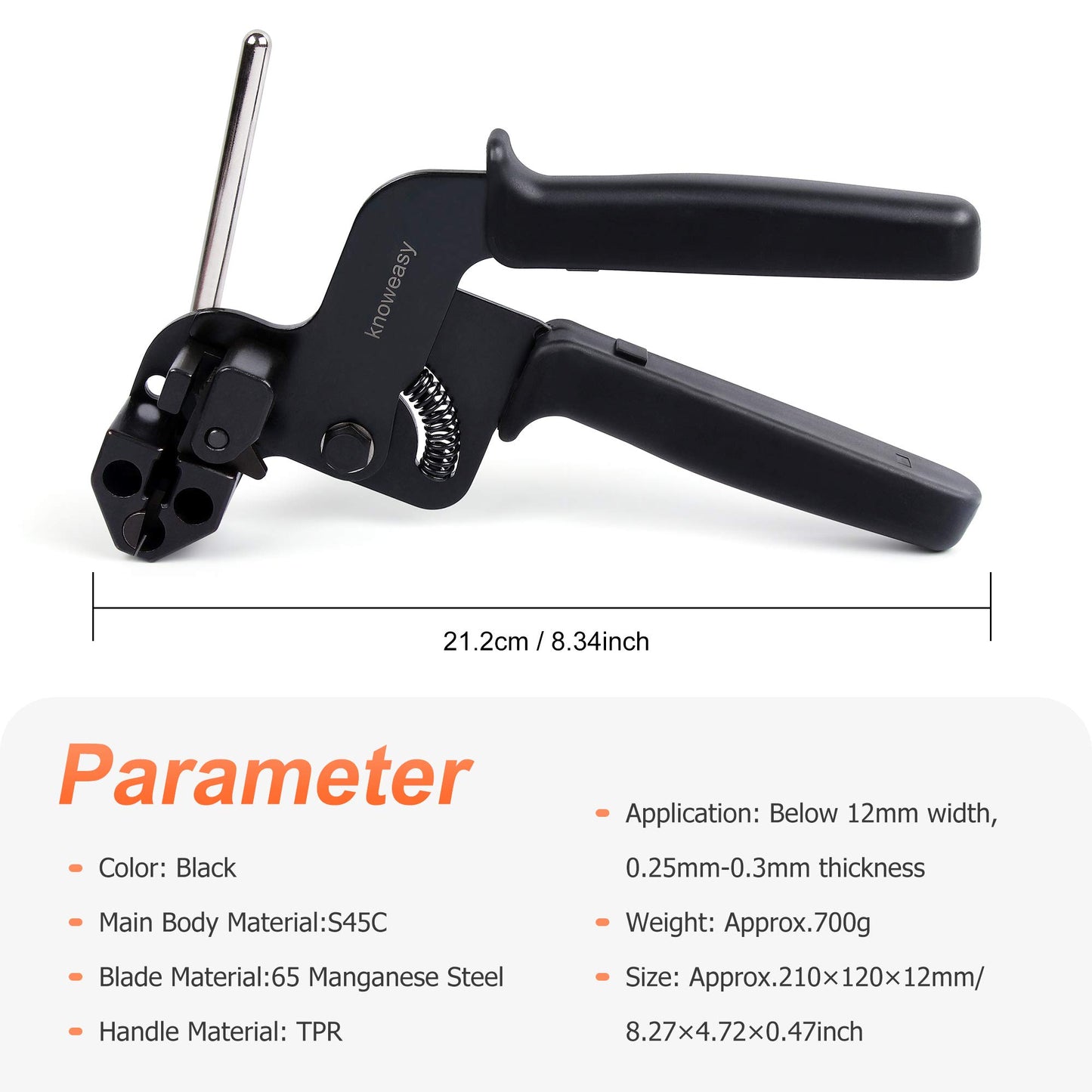 Knoweasy Stainless Steel Cable Tie Gun, Cable Tie Tool and Zip Tie Tool Ideal for Home, Office, and Industrial Use