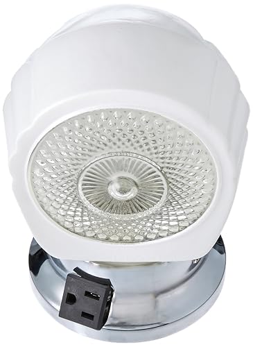 Nuvo SF77/121B Chrome Bath Shade With White/Crystal Bottom Glass With Convenience Outlet