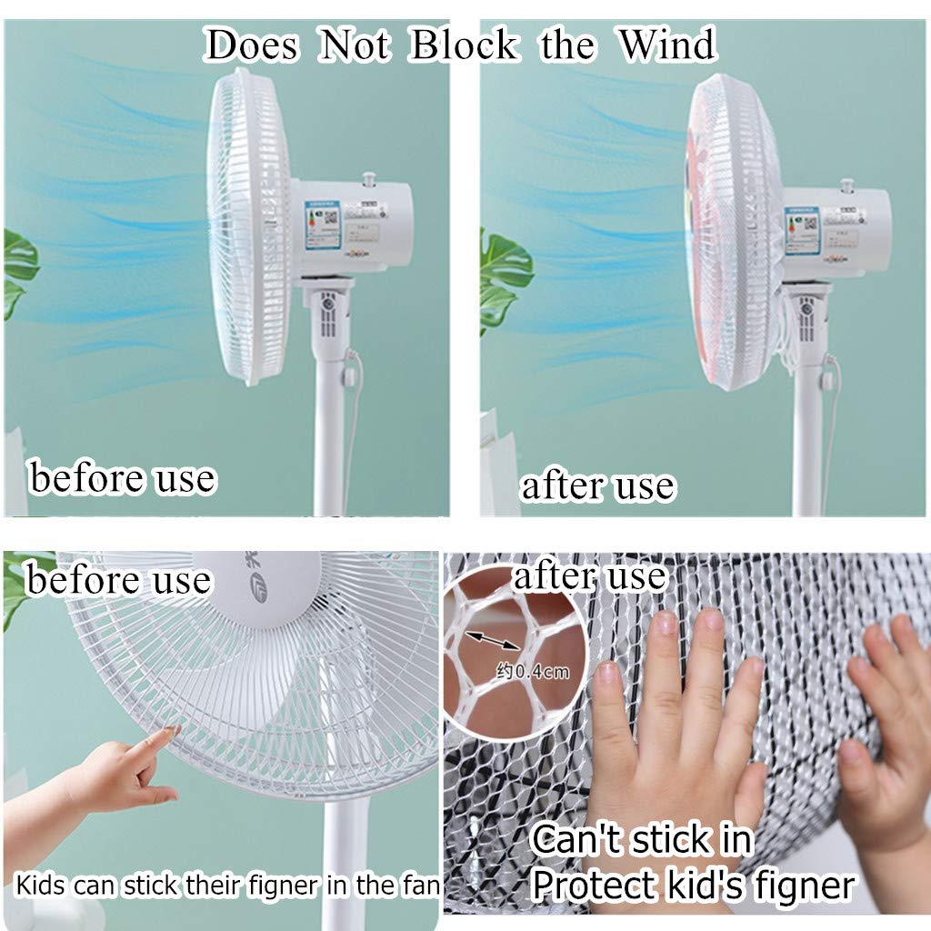 2 Pack - 16" Pedestal Fan Cover,Washable Fan Dustproof Covers,Protect Kid Children Baby Finger Net Mesh Fans Guard,Summer Home Fans Safety Dust