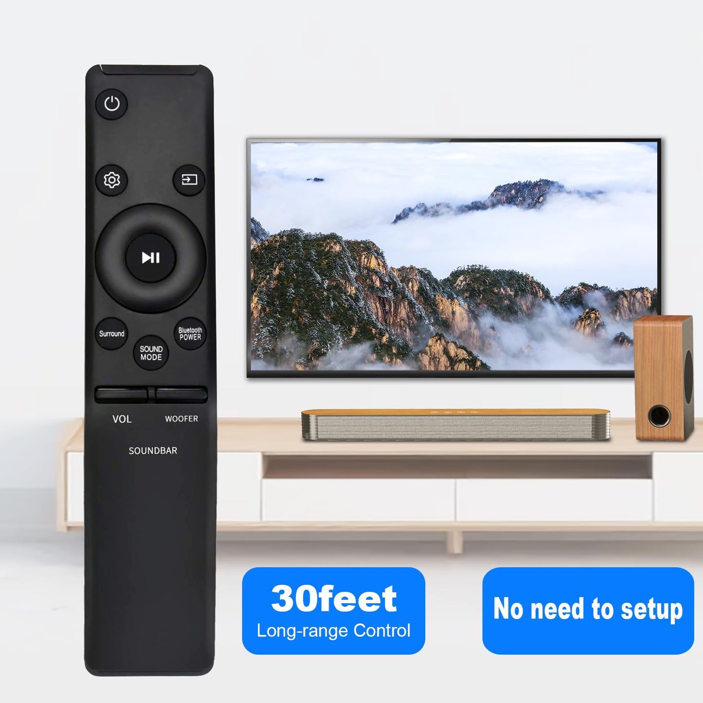 New AH59-02758A Replace Remote fit for Samsung Soundbar HW-M360 HW-M360/ZA HW-M370 HW-M370/ZA HW-M430 HW-M430/ZA HW-M450 HW-M450/ZA HW-M4500