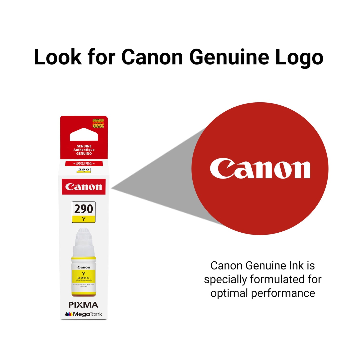 Canon GI-290 Genuine Yellow Ink Tank, Compatible with Megatank G4200, G3200, G2200, G1200, and G4210 Printers