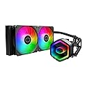 Cooler Master 240 Core II Liquid CPU AIO Cooler - 240mm Radiator, Dual ARGB PWM Fans, Infinity Mirror Dual-Chamber Pump, Quiet Cooling & Easy
