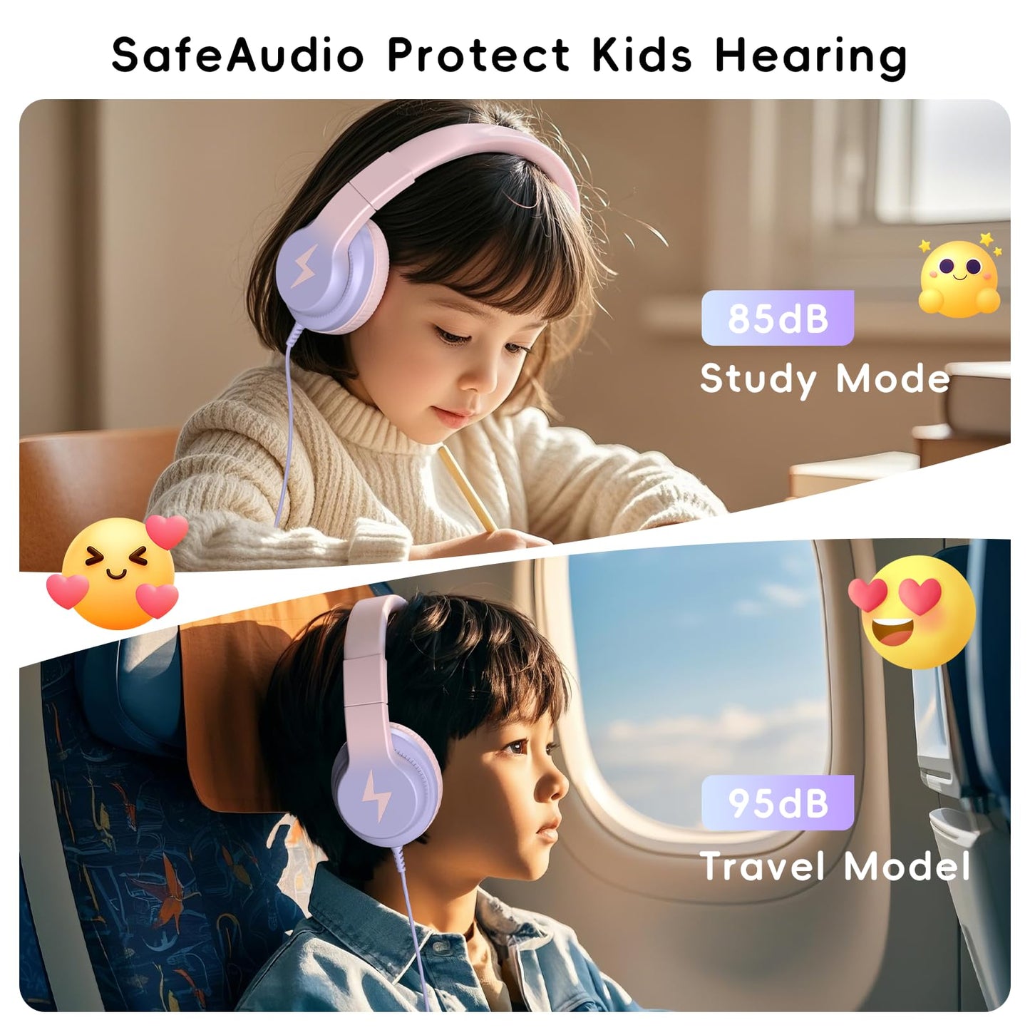 Candy Bila Wired Kids Headphones for School, Over-Ear for Boys Girls