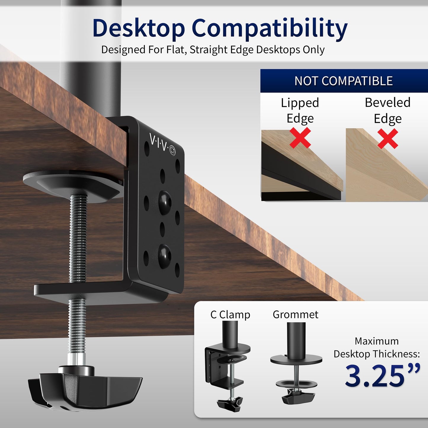 VIVO Single 13 to 38 inch Ultrawide Monitor Arm Desk Mount, Regular Screens up to 32 inches, 22 lbs capacity, Fully Adjustable Stand with C-Clamp