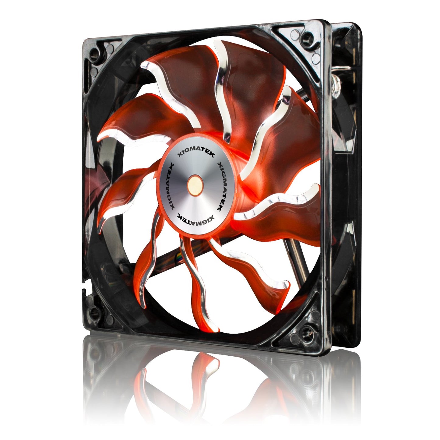 Xigmatek 120mm Orange Blade White LED Copper Bushing Axis Cooling Fan XAF-F1253