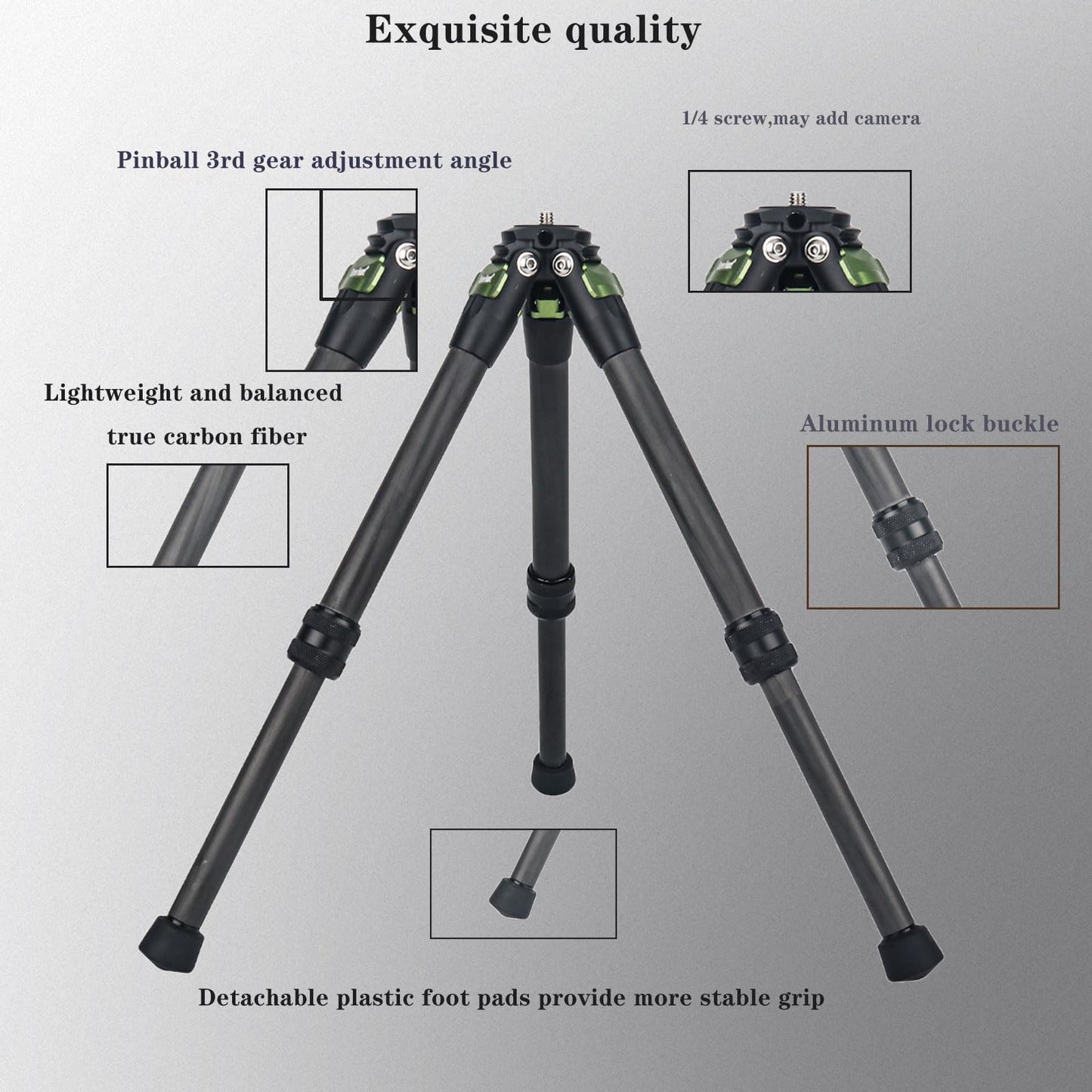 Liuliron Table Desk Carbon Fiber 3model Micro Desktop Mini Tripod for Insta360 Insta 360 X5 X4 X3 X2 R X GO 2 one R RS Camera Accessories (Green)