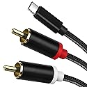 WORLDBOYU USB C to RCA Cable Audio Aux Adapter, Stereo Y Splitter Adapter for Select iPhone, iPad and iPod Models for Power Amplifier, Car, Home