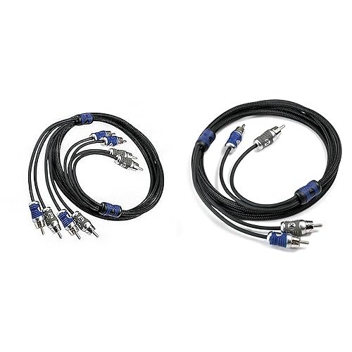 Kicker 46QI46 Q-Series 4-Channel RCA Interconnects & Kicker 46QI26 Q-Series 2-Channel RCA Interconnects, 6.0 Meter Bundle