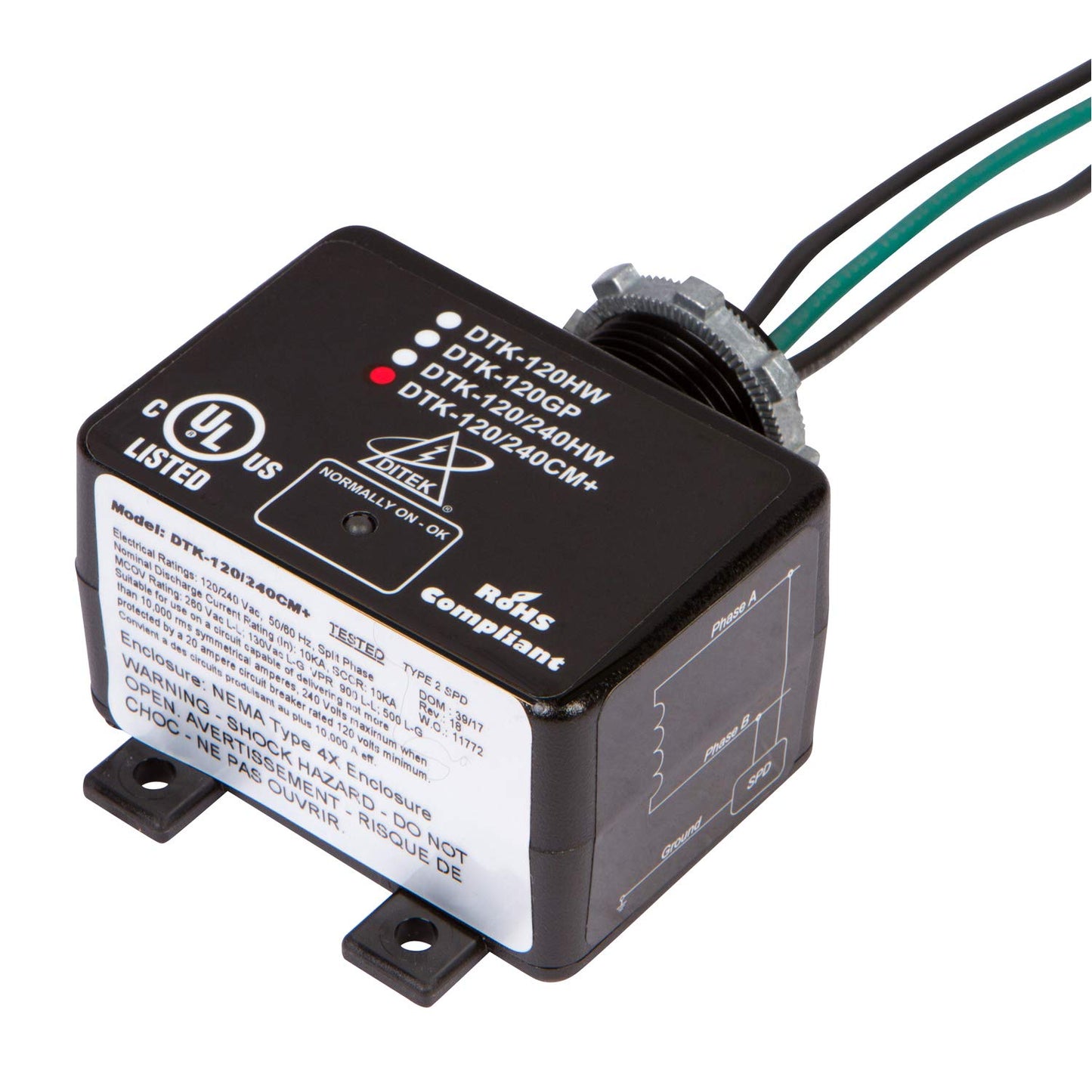 Morris Products 89114 Whole House Lightning Arrester Surge Suppressor - Indicator Light - Protects Pumps, Motors, HVAC Condensers, Utility Power