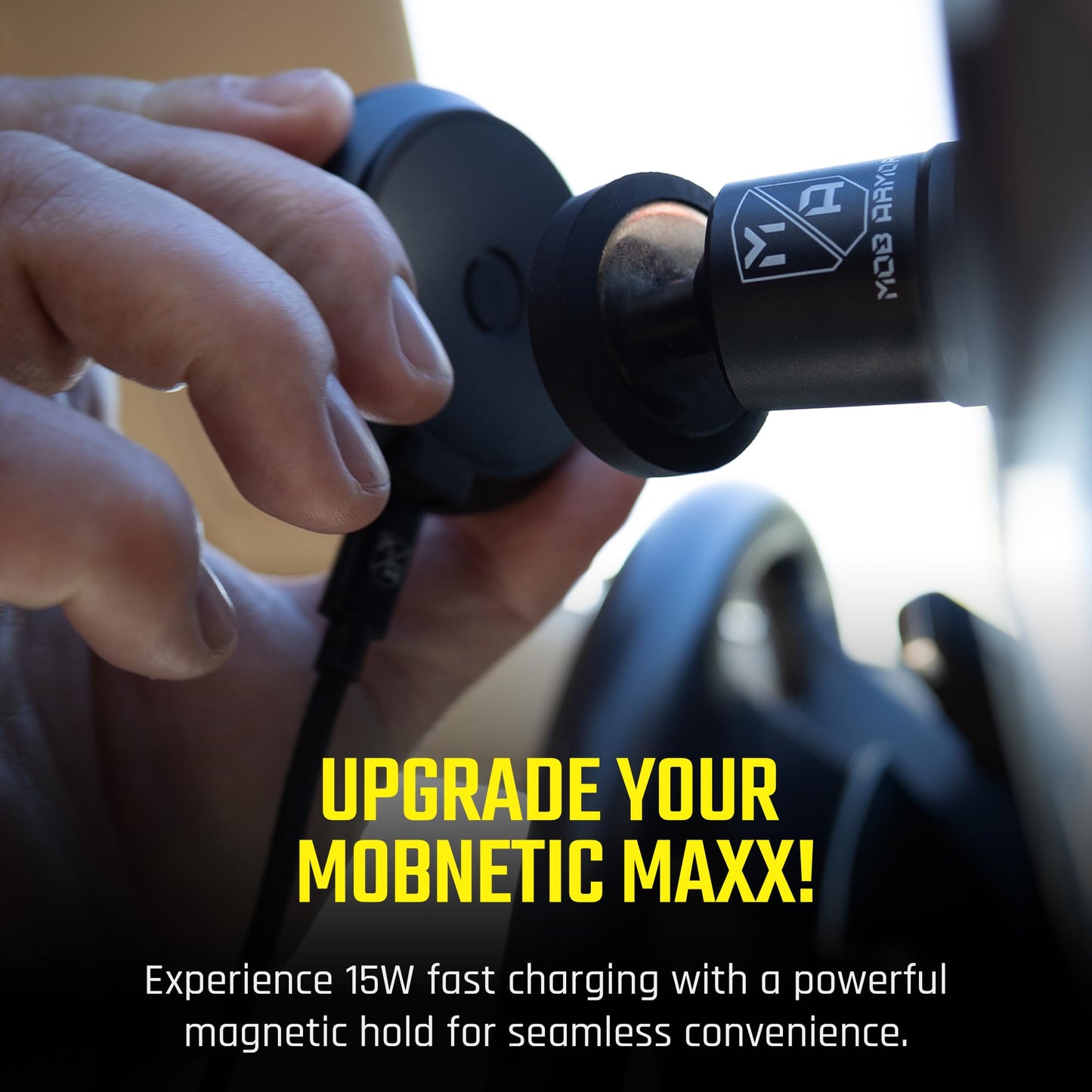 Mob Armor Flex Magnetic Wireless Charger - Magnet Phone Charger for Car, Wireless Charging Station for iPhone & Android - Christmas, White Elephant