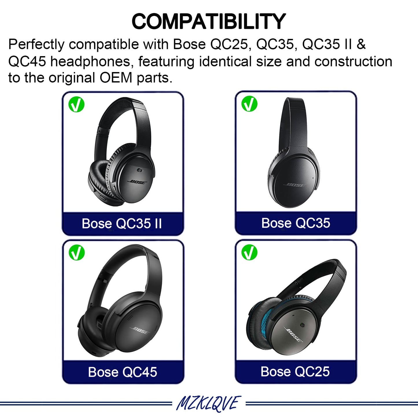 QC35 Metal Hinge Swivel - Replacement Parts for Bose QuietComfort 35 II, QC35 II, QC35, QC45, and QC25 Headphones(Black)