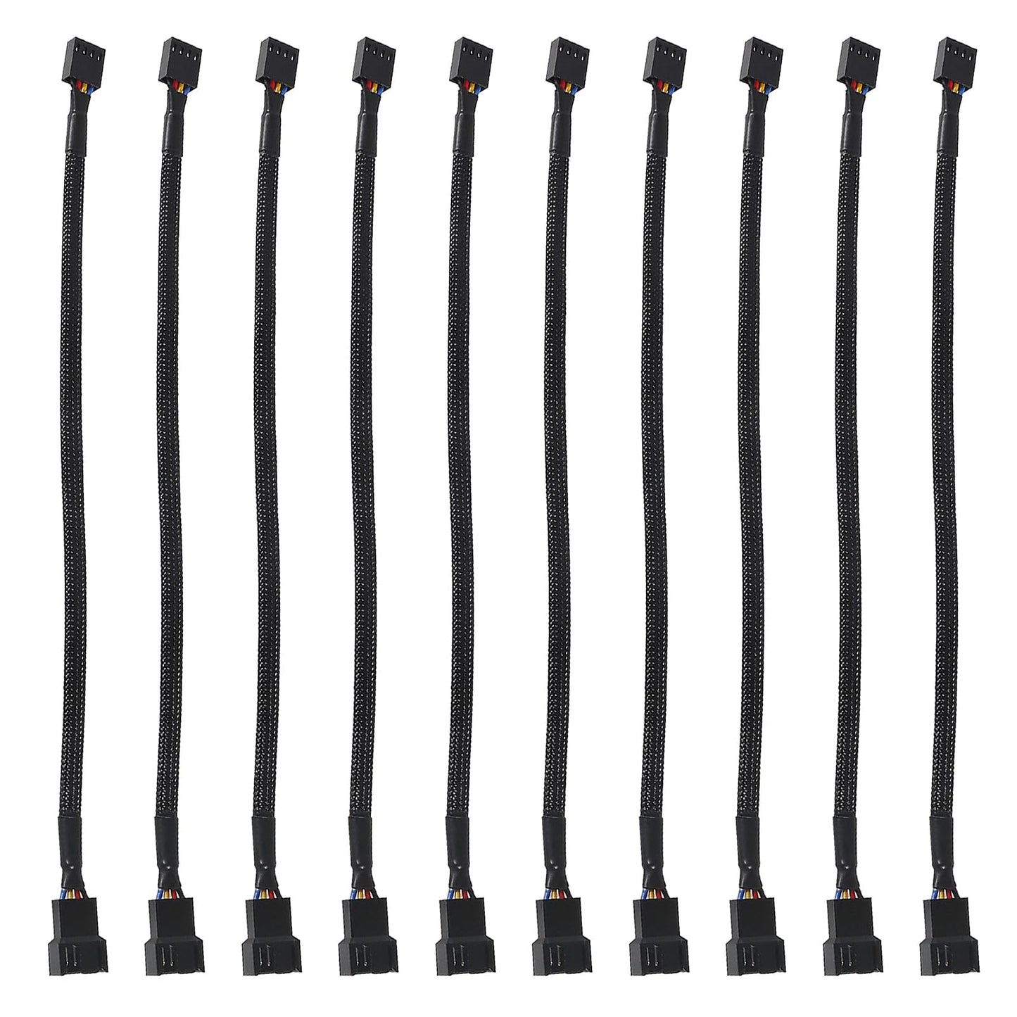 UMLIFE 10 PCS 10" 4 Pin Fan Extension Power Cable Computer PC Fan Power Extension Cable for PWM Fan Computer ATX Case