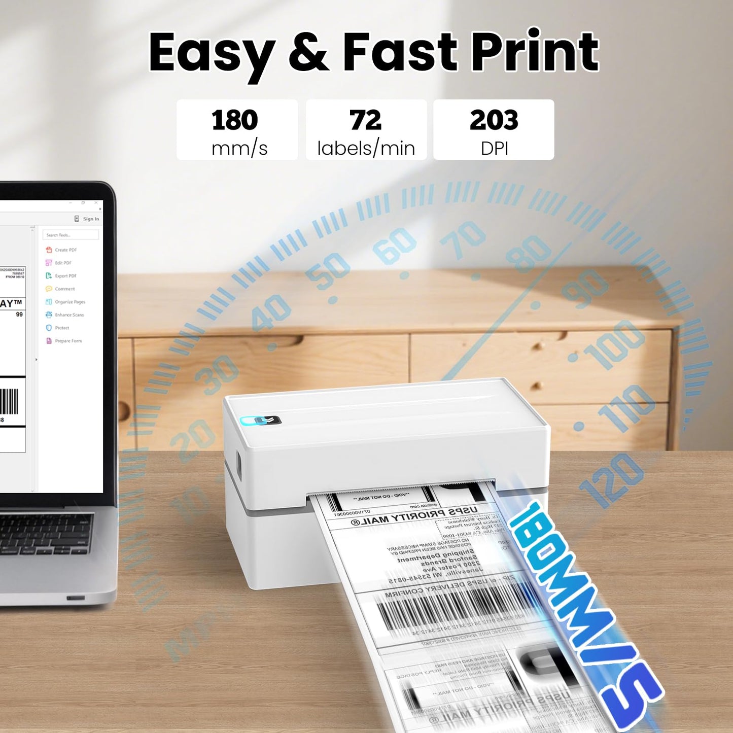 Anycash Bluetooth Thermal Label Printer, Wireless 4x6 Shipping Label Printers for Small Business, Compatible with Android&iOS and Windows, Address