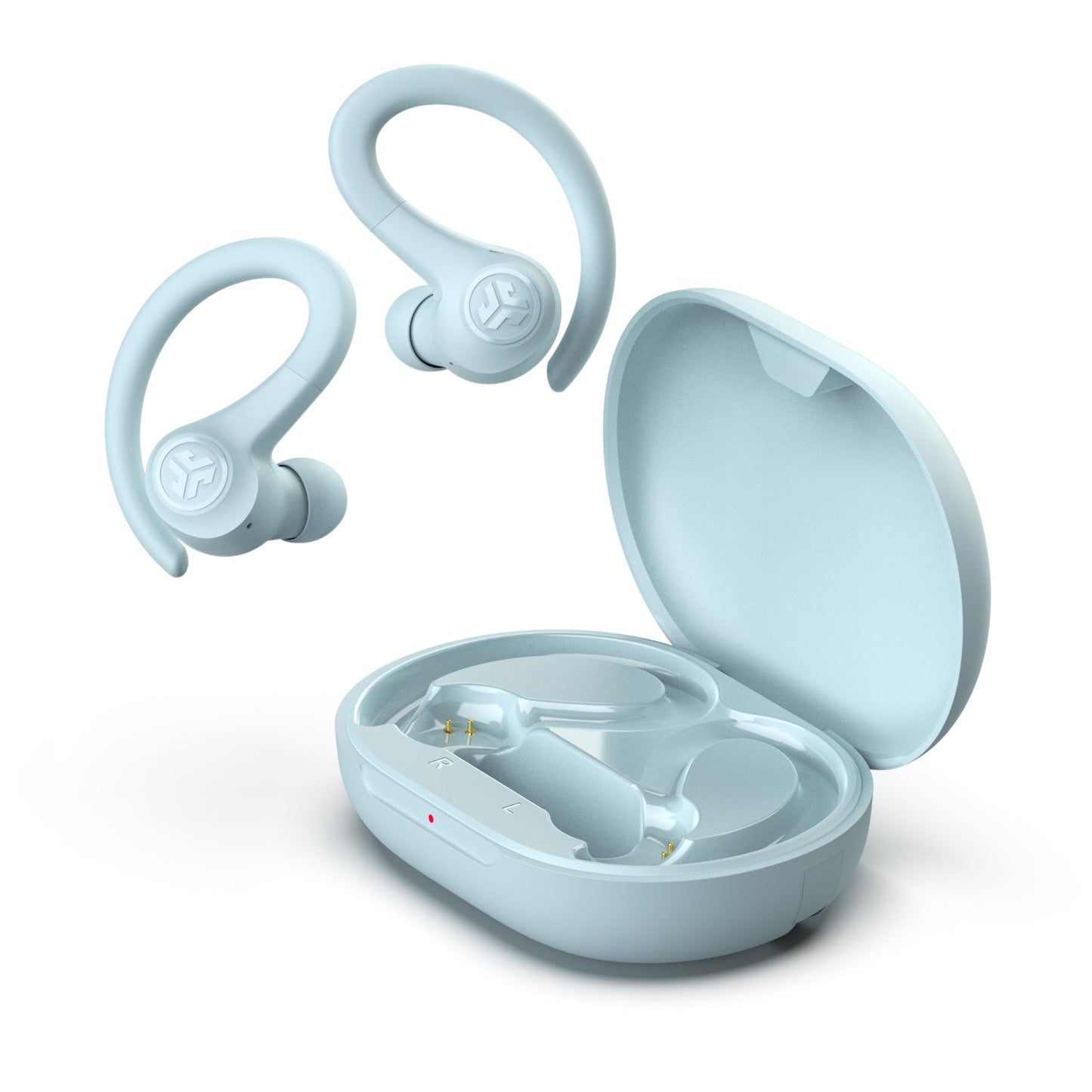 JLab, Go Sport+, True Wireless Workout Earbuds, Bluetooth Sport Earbuds, Clear Calling, Light Blue