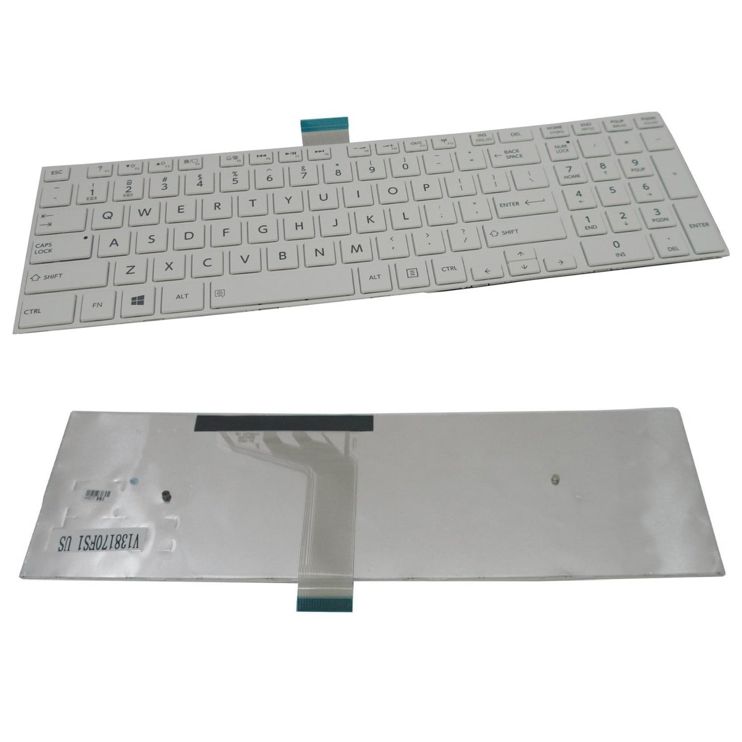 New Laptop US White Keyboard (with Frame) Replacement for Toshiba Satellite C55-A C55D-A C55DT-A C55T-A C50-A C50D-A C50DT-A C50T-A
