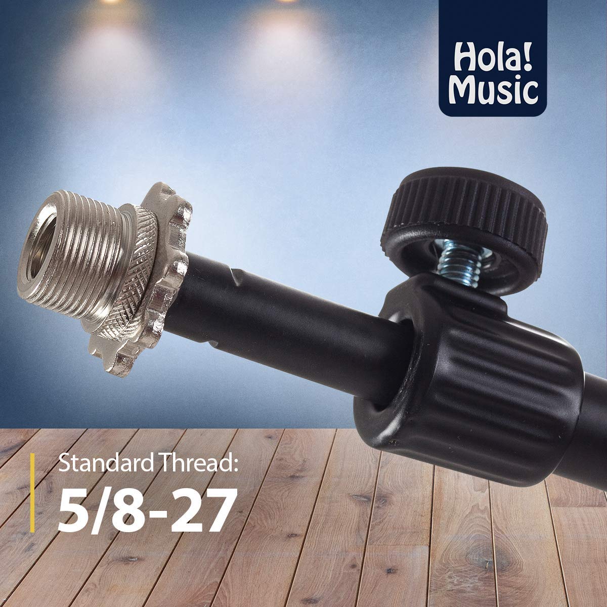 Hola! Music Mic Stand w/Adjustable Height for Home, Studio, Office or Stage Use - Low Profile (Kick Drum)