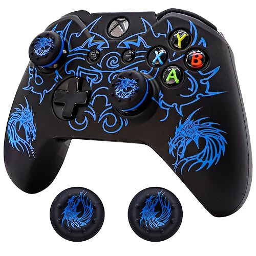 Controller Skin for Xbox-One, BRHE Anti-Slip Silicone Cover Protector Case Accessories Set for Microsoft Xbox 1 Wireless/Wired Gamepad Joystick with 2