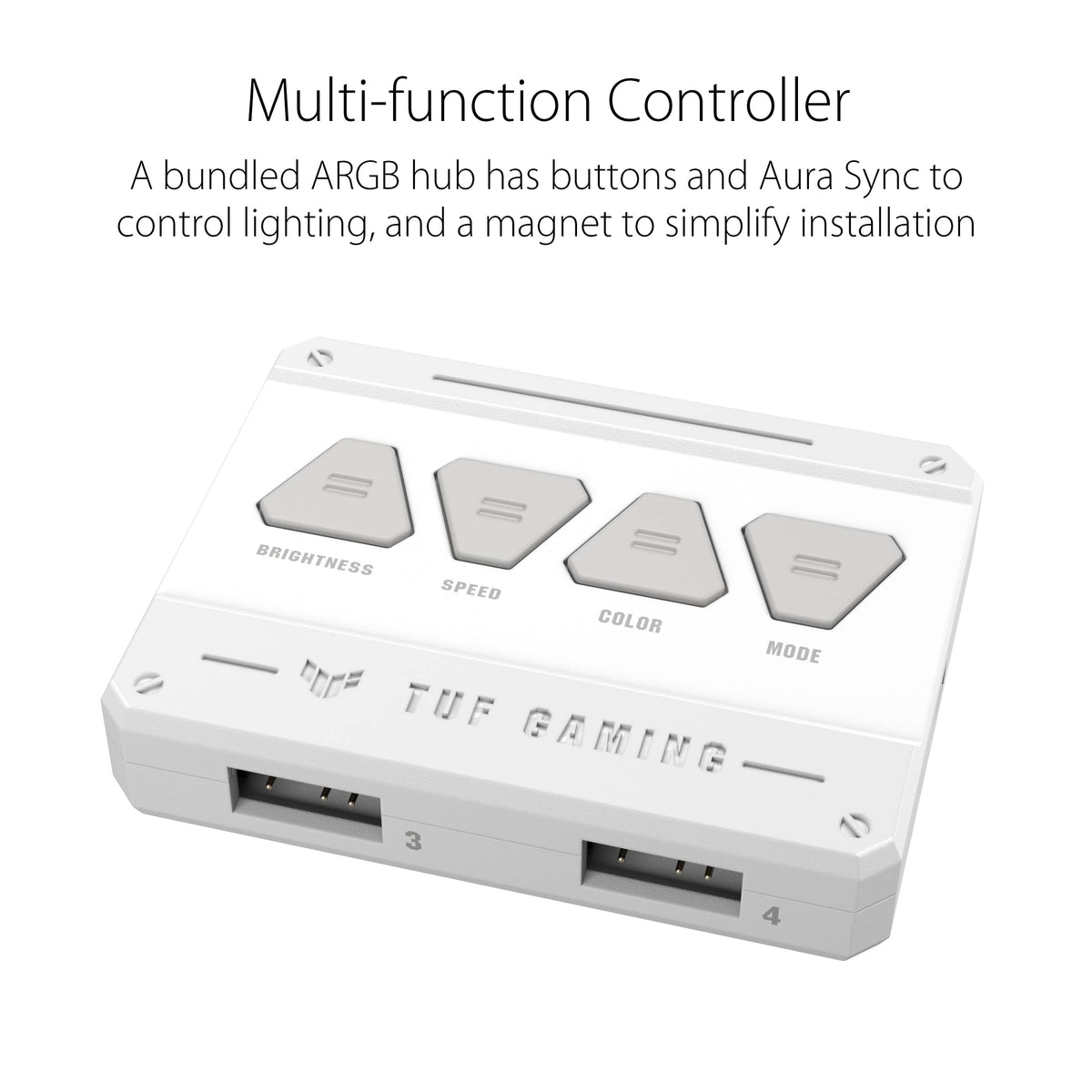 ASUS TUF Gaming TF120 ARGB White Chassis Fan 3 Pack in Customizable LEDs, Advanced Fluid Dynamic Bearing, 120mm PWM Control, Anti-Vibration Pads
