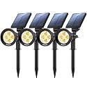 Nekteck 4 Pack Solar Lights,2-in-1 Outdoor Solar Spotlights Powered Adjustable Wall Light Landscape Lighting,Bright and Dark Sensing,Auto On/Off