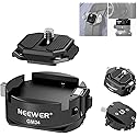 NEEWER GM34 Camera Quick Release Plate Kit, Quick Switch Auto Lock Square QR Mount Plate with Arca Type Clamp Base, Compatible with Arca Swiss Camera