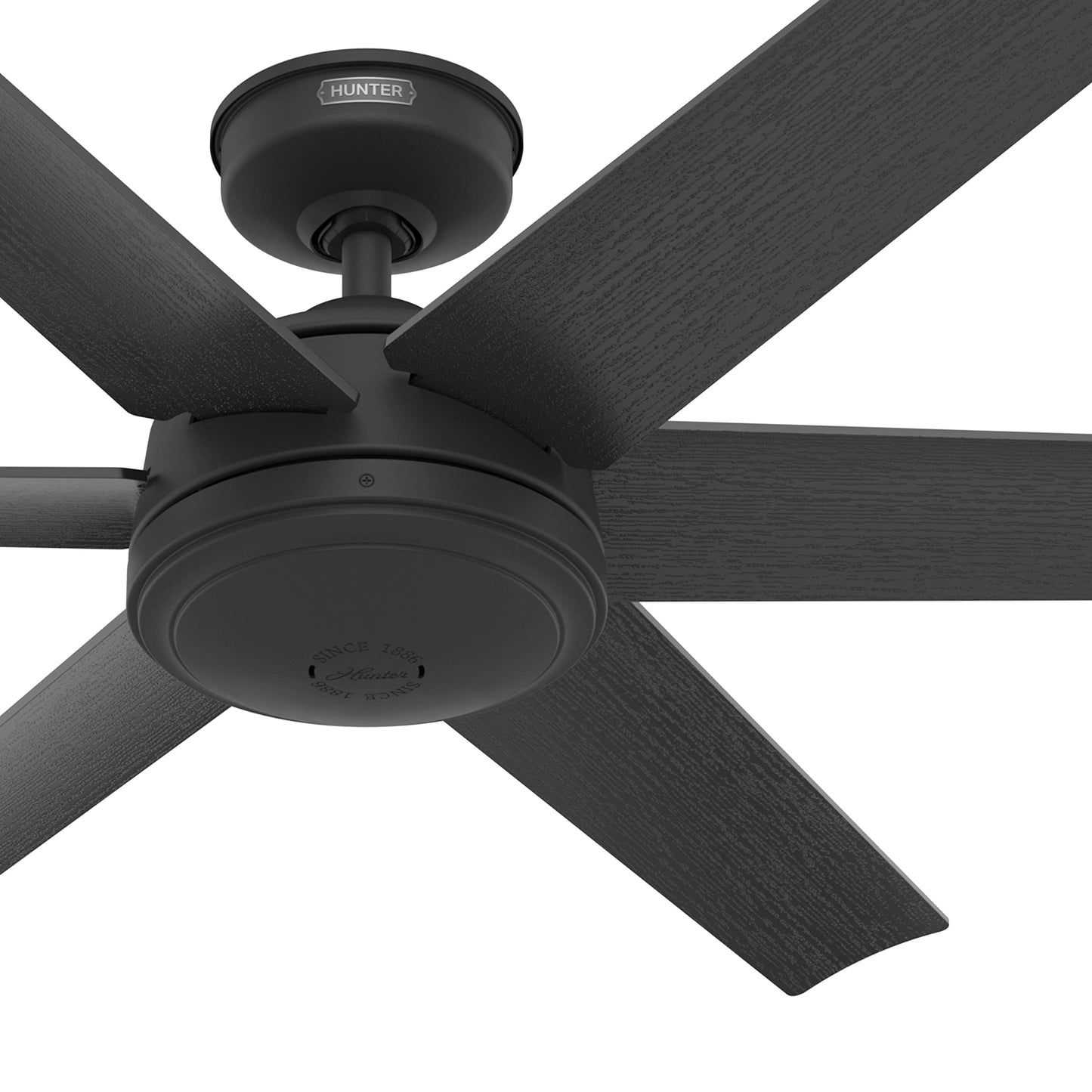Hunter Fan 52 inch Contemporary Matte Black Outdoor Ceiling Fan with 6 Blades (Renewed)