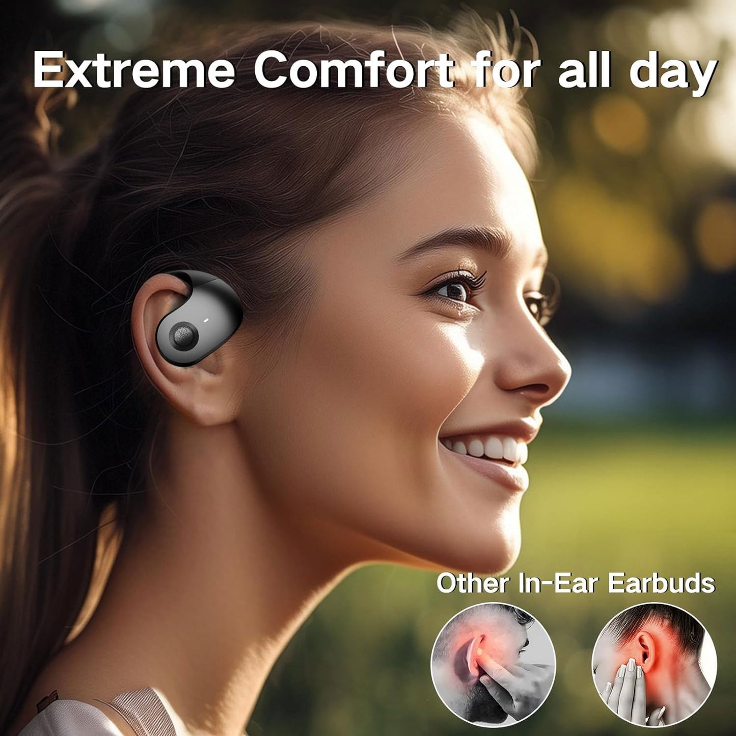 NEW Ultra Bone Conduction Earphones Open Earbuds with Immersive Audio Clear Call,Wireless Bluetooth Ear buds Stable Fit,Robust Bass,Sweat-Proof Sport