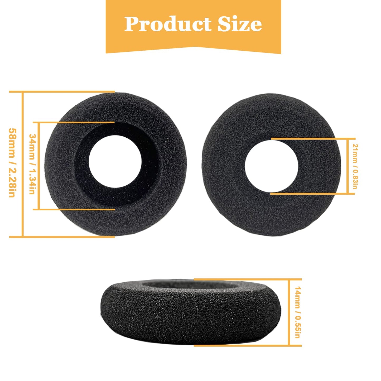 Ear Cushions for Plantronics Headset, Earpads Replacement Headphones Ear Pad Designed for Plantronics Blackwire C320 3210 3220 3320 HW251N HW261N