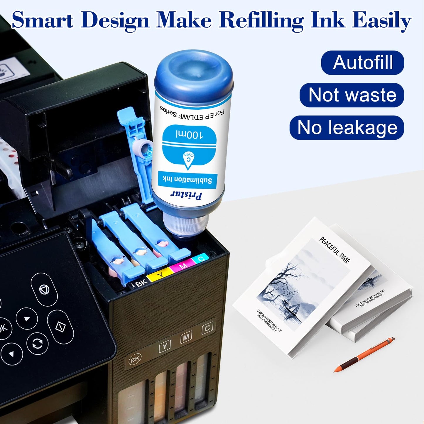 Pristar Sublimation Ink for EPS Ecotank ET 2803 ET-2800 ET-4800 ET-2850 2840 ET-2710 ET 2720 ET 2760 ET-15000 ET-3760 ET-2400 ET-2750 5170 400 ml