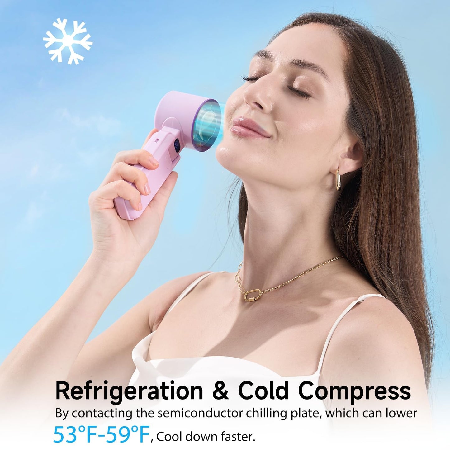 Portable Handheld Turbo Fan, 3 IN 1 High-Speed(1-100) Adjustable Mini Fan Up to 14H Cooling Time, 3600mAh Rechargeable, Digital Display, Personal