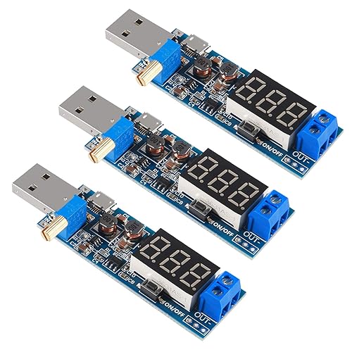 ACEIRMC 3pcs USB Buck Boost Converter 3.5V-12V to 1.2V-24V DC-DC Step Up Step Down Power Supply Module Voltage Regulator 5V to 3.3V 9V 12V 18V 24V