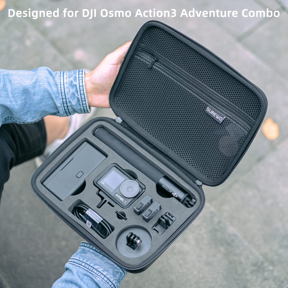 SUREWO Surface-Waterproof DJI Osmo Action 6 Carrying Case,Travel Portable Bag Compatible With DJI Osmo Action 6/5 Pro/4/3 Adventure Combo Accessories