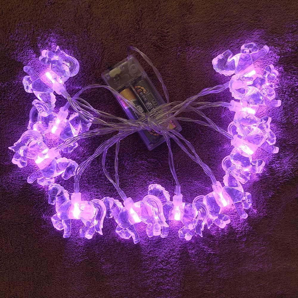 Penfly 1.65M 10LEDs Decorative Horse Shape Night Mood Light for Indoor Home Bedroom Festival Wedding Party Baby Child (Purple)
