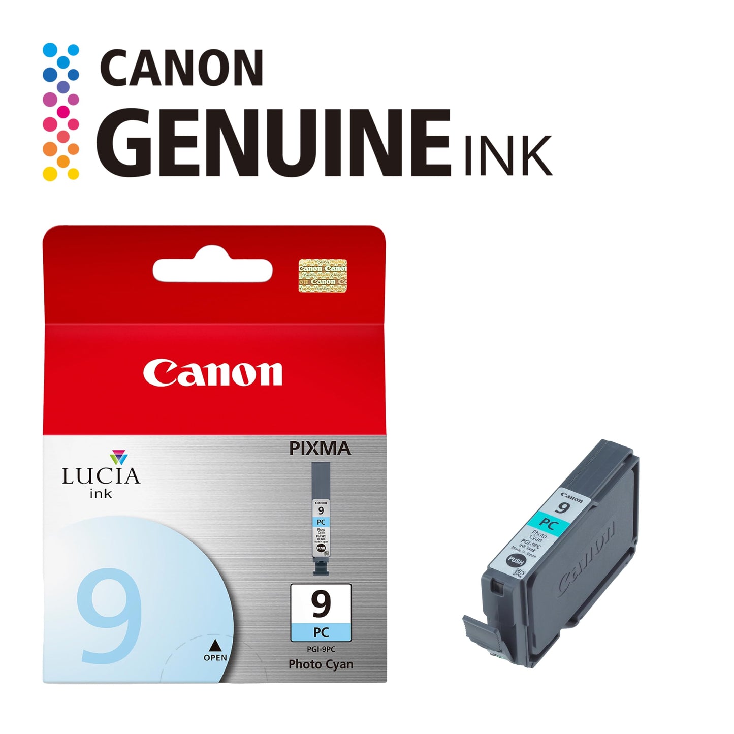 Canon PGI-9 Genuine Photo Cyan Ink Tank, Compatible with Pro9500, and Pro9500 Mark II Printers